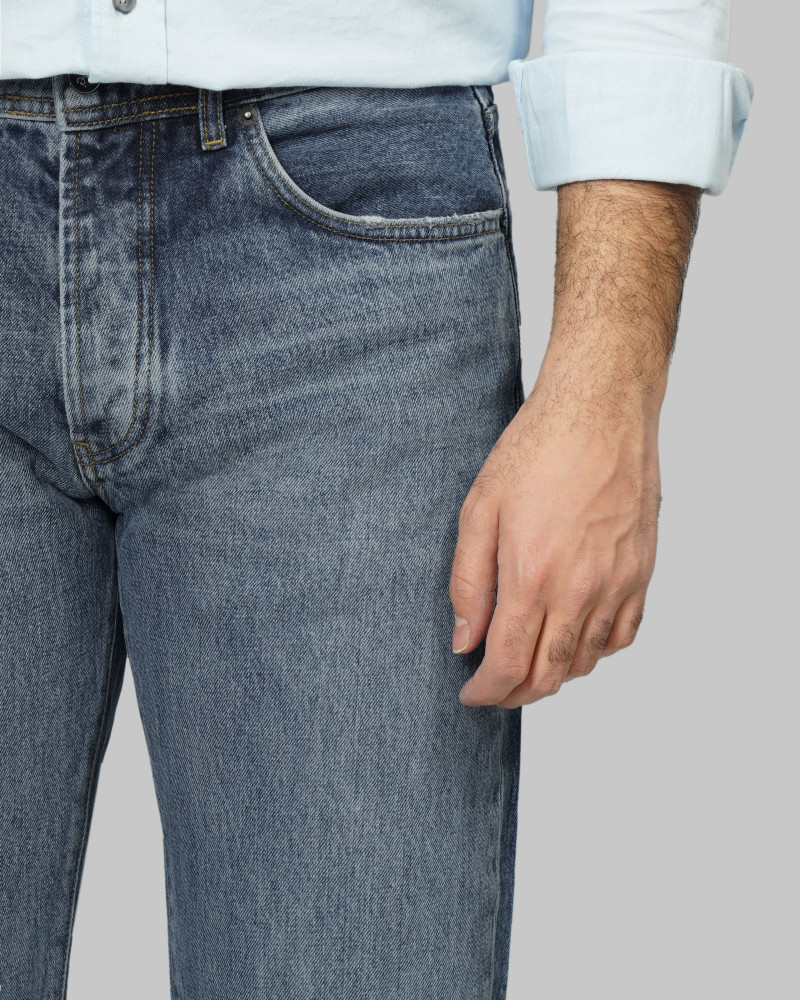 خرید و قیمت شلوار جین استریت فیت (Straight fit) ساده مردانه آبی 24424849