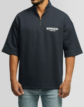 خرید و قیمت پولوشرت نیم زیپ آستین کوتاه مردانه سرمه ای 24394332