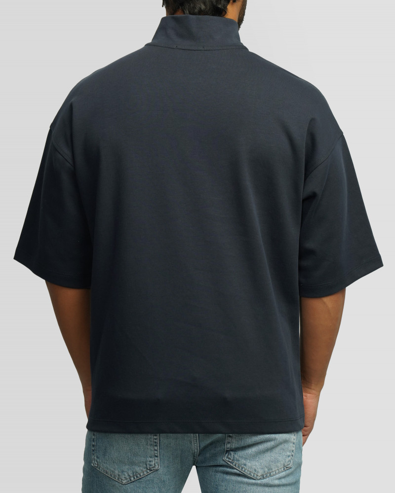 خرید و قیمت پولوشرت نیم زیپ آستین کوتاه مردانه سرمه ای 24394332