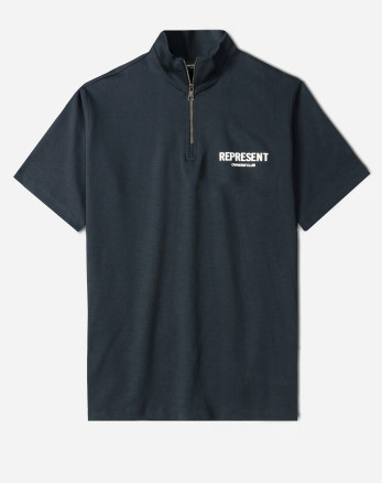 خرید و قیمت پولوشرت نیم زیپ آستین کوتاه مردانه سرمه ای 24394332