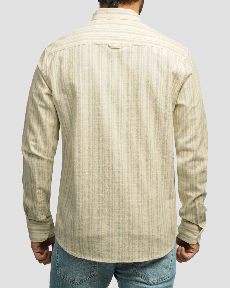 خرید و قیمت پیراهن آستین بلند راه راه مردانه آبی 24466186