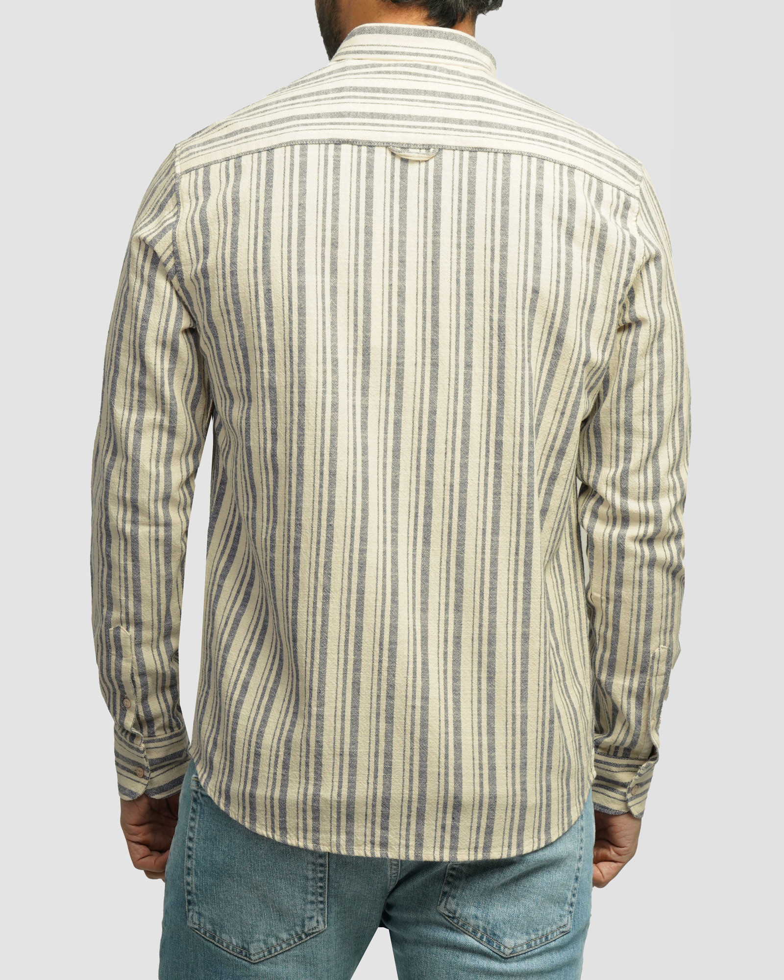 خرید و قیمت پیراهن آستین بلند راه راه مردانه سرمه ای 24466186