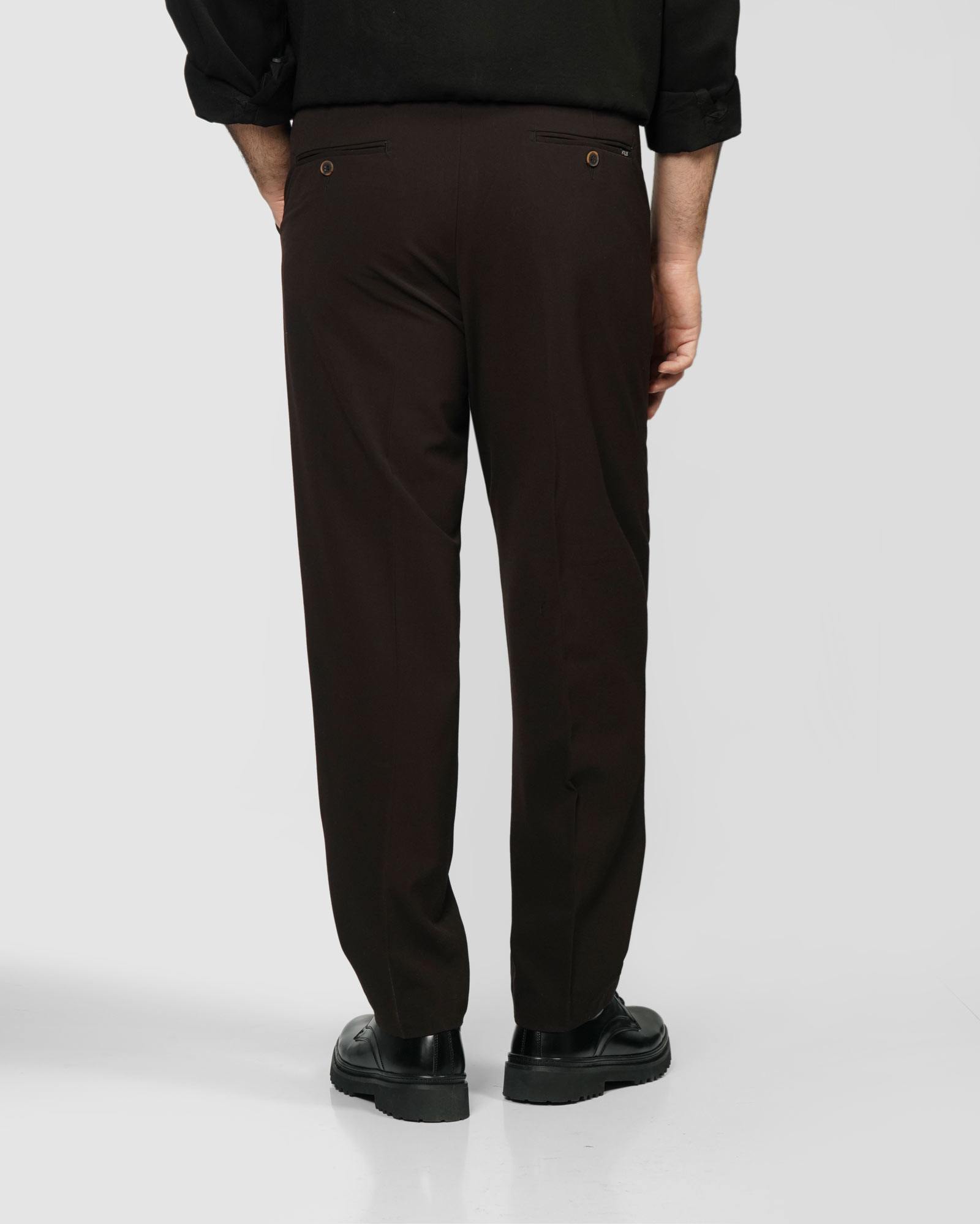 شلوار پارچه ای مردانه رگولار قهوه ای تیره 24462130