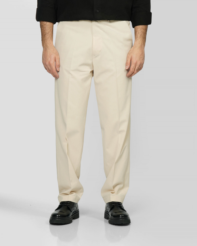 شلوار پارچه ای مردانه رگولار کرم روشن 24462130