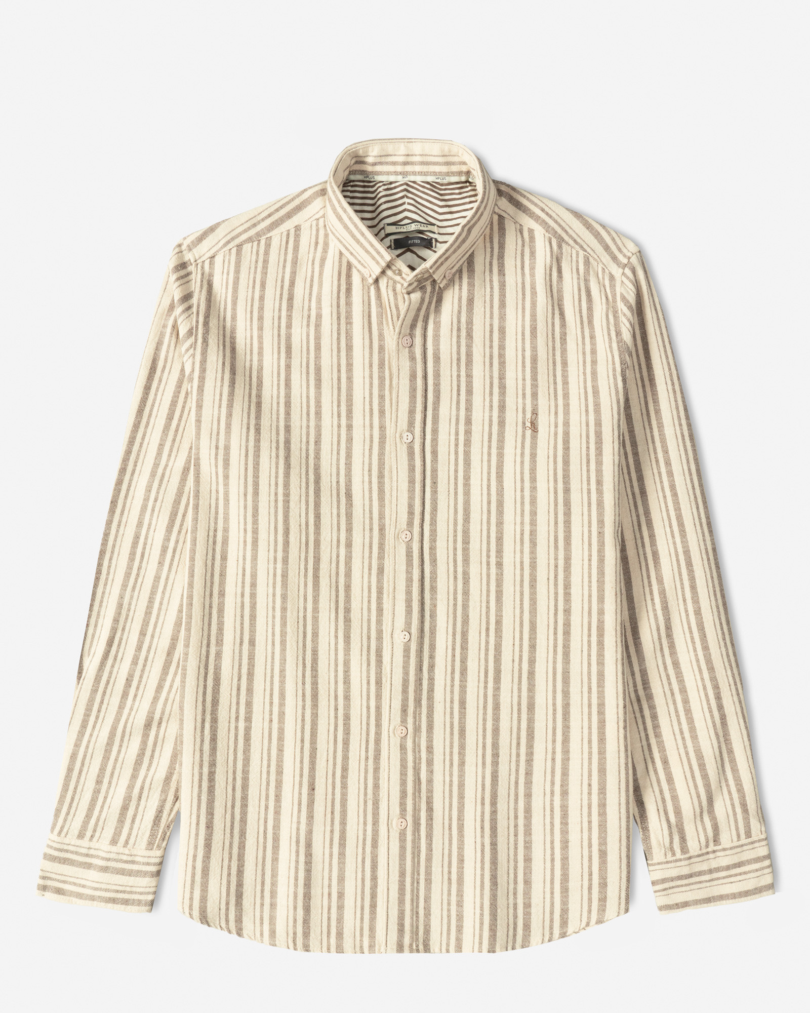 خرید و قیمت پیراهن آستین بلند راه راه مردانه کرم 24466186