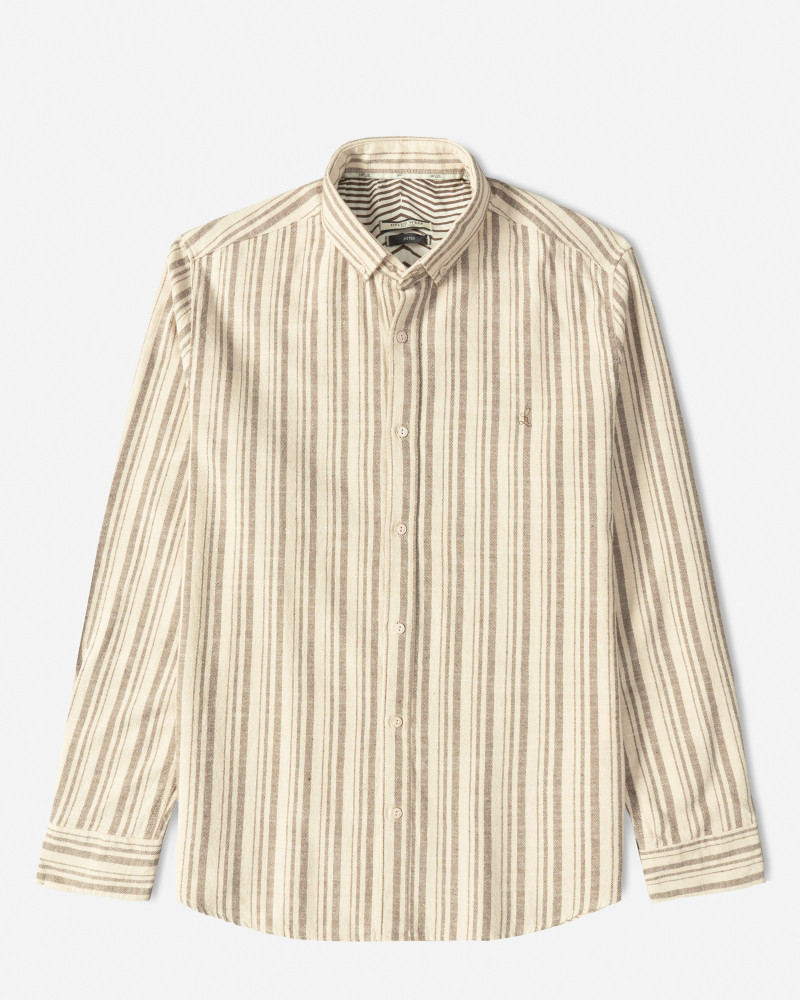 خرید و قیمت پیراهن آستین بلند راه راه مردانه کرم 24466186