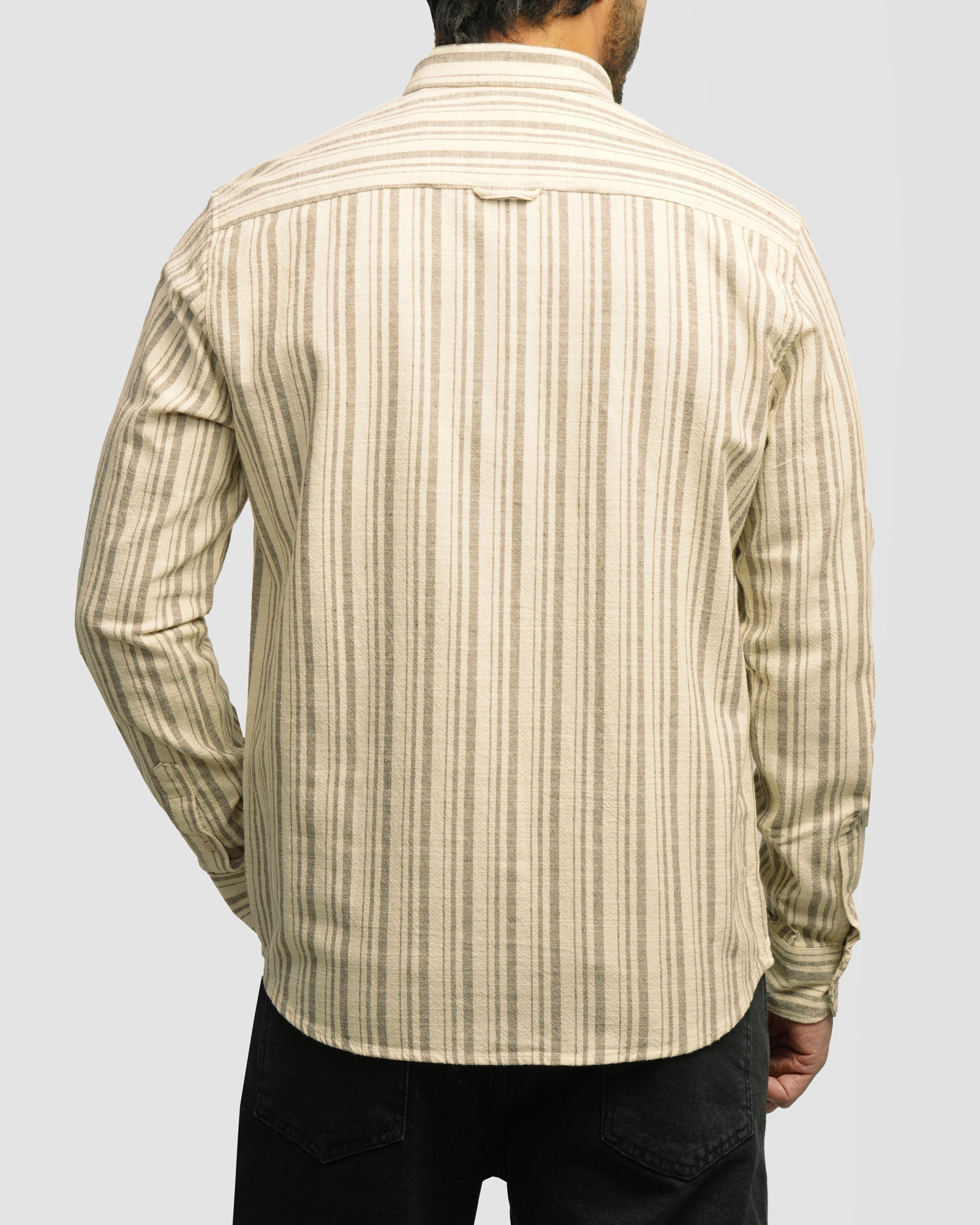 خرید و قیمت پیراهن آستین بلند راه راه مردانه کرم 24466186