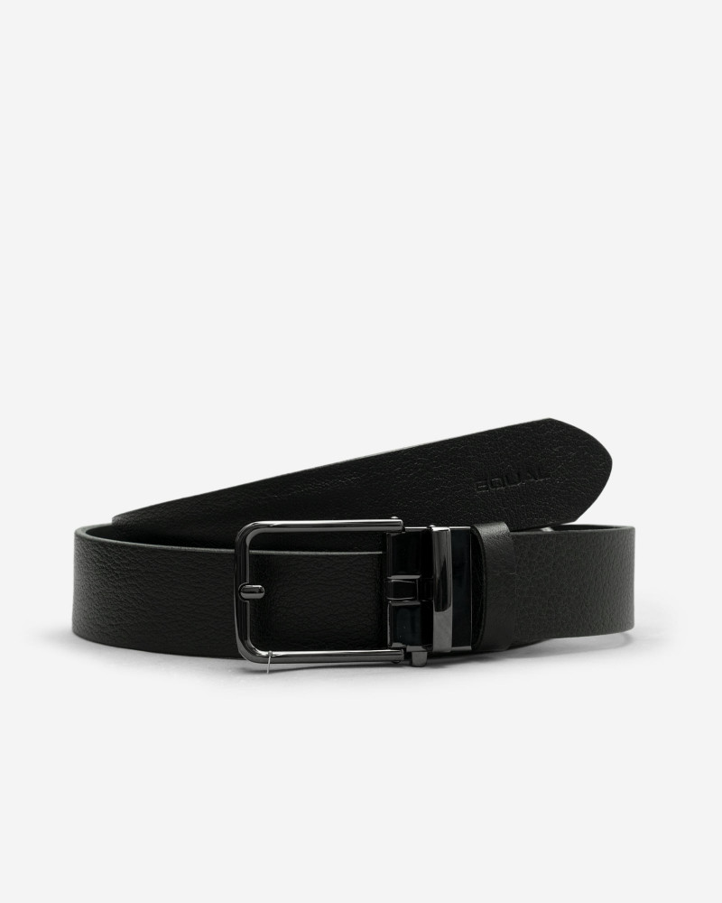 کمربند مردانه چرم طبیعی مشکی 24438196