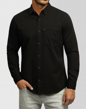 خرید و قیمت پیراهن آستین بلند ساده مردانه مشکی 24421316