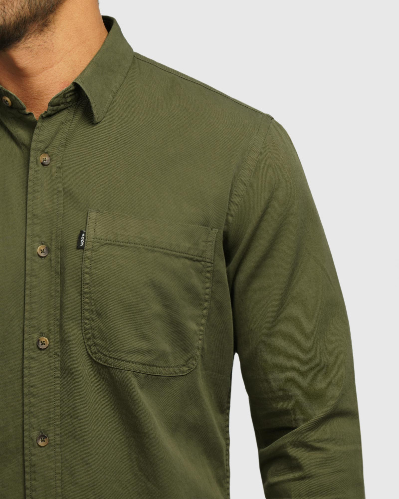 خرید و قیمت پیراهن آستین بلند ساده مردانه سبز 24421316