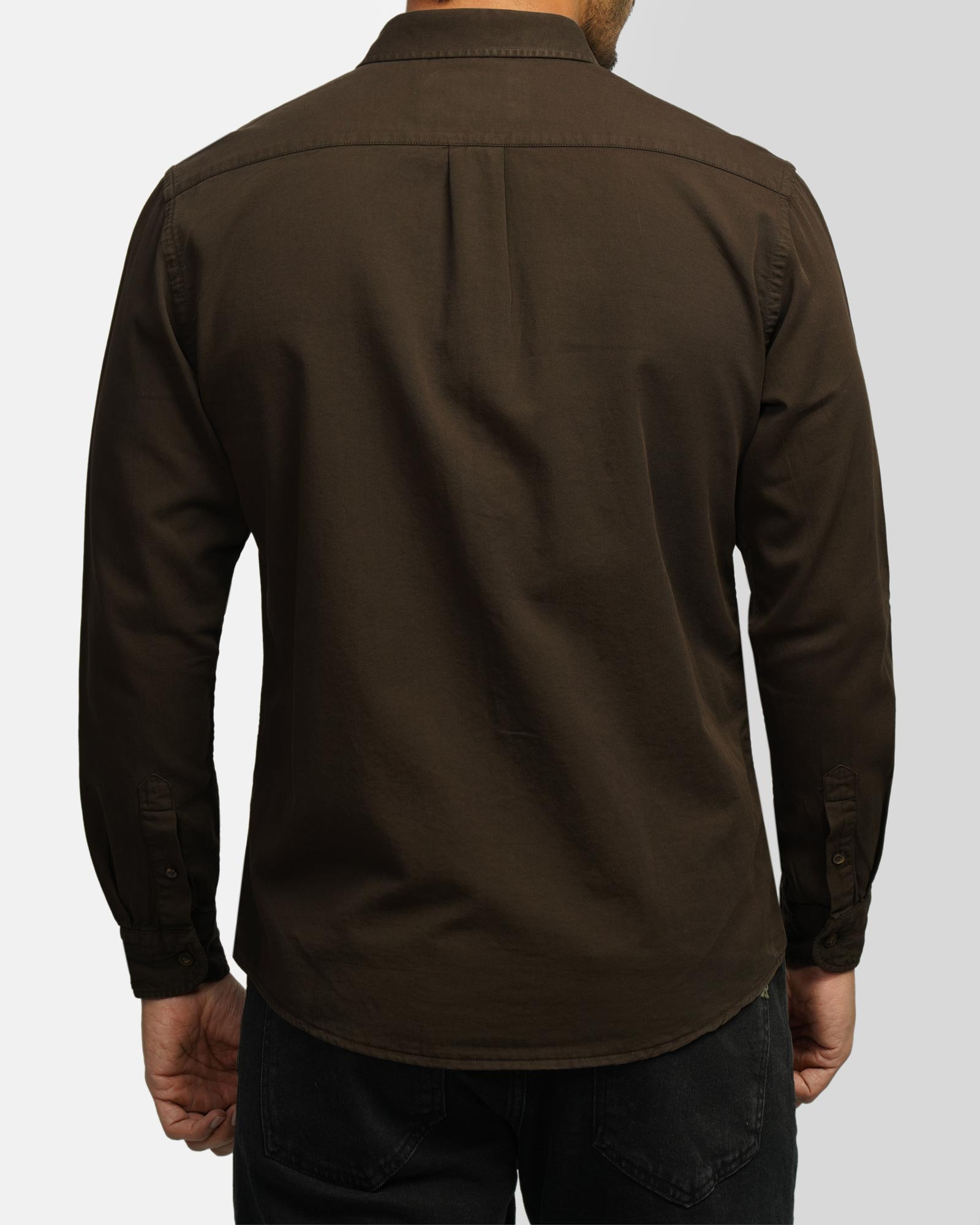 خرید و قیمت پیراهن آستین بلند ساده مردانه قهوه ای 24421316