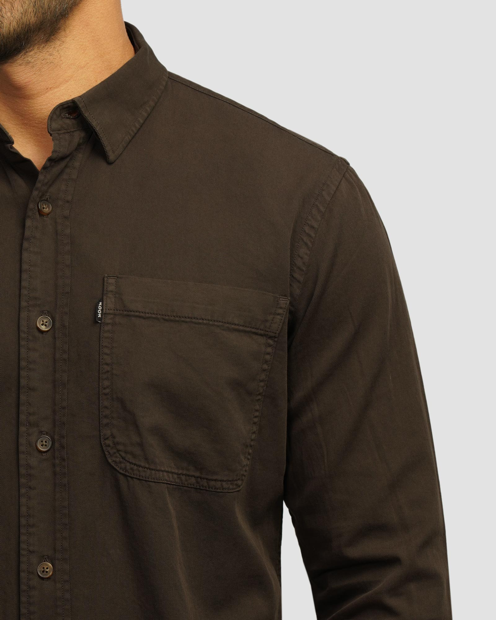 خرید و قیمت پیراهن آستین بلند ساده مردانه قهوه ای 24421316