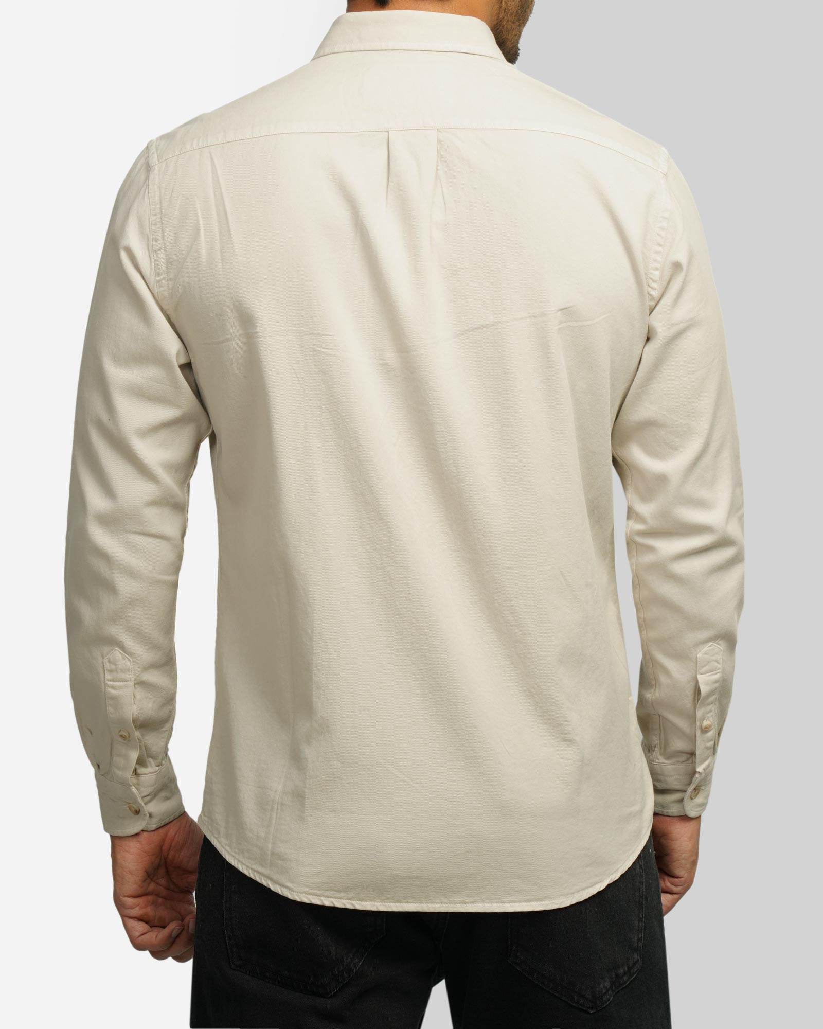 خرید و قیمت پیراهن آستین بلند ساده مردانه کرم روشن 24421316