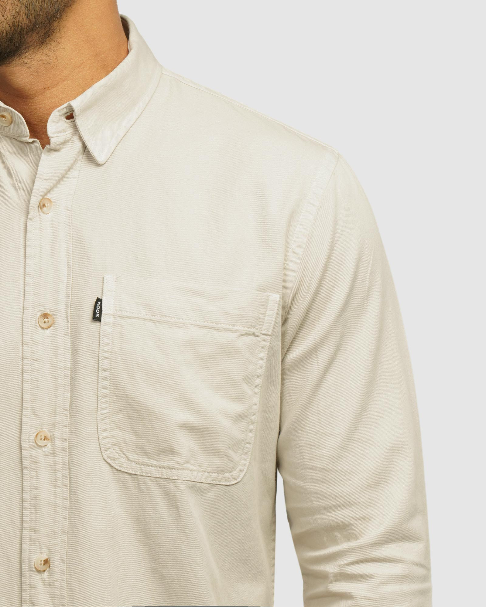 خرید و قیمت پیراهن آستین بلند ساده مردانه کرم روشن 24421316