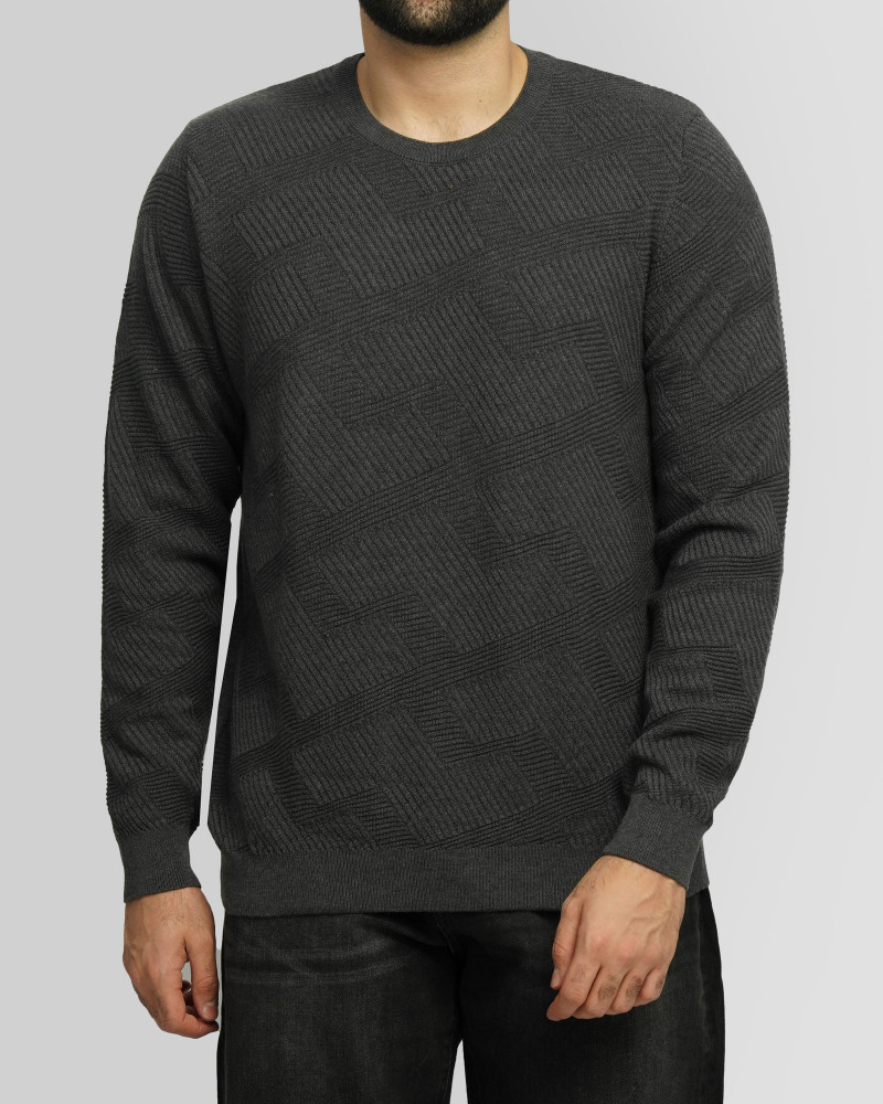 خرید و قیمت پلیور یقه گرد مردانه ذغالی 24458148