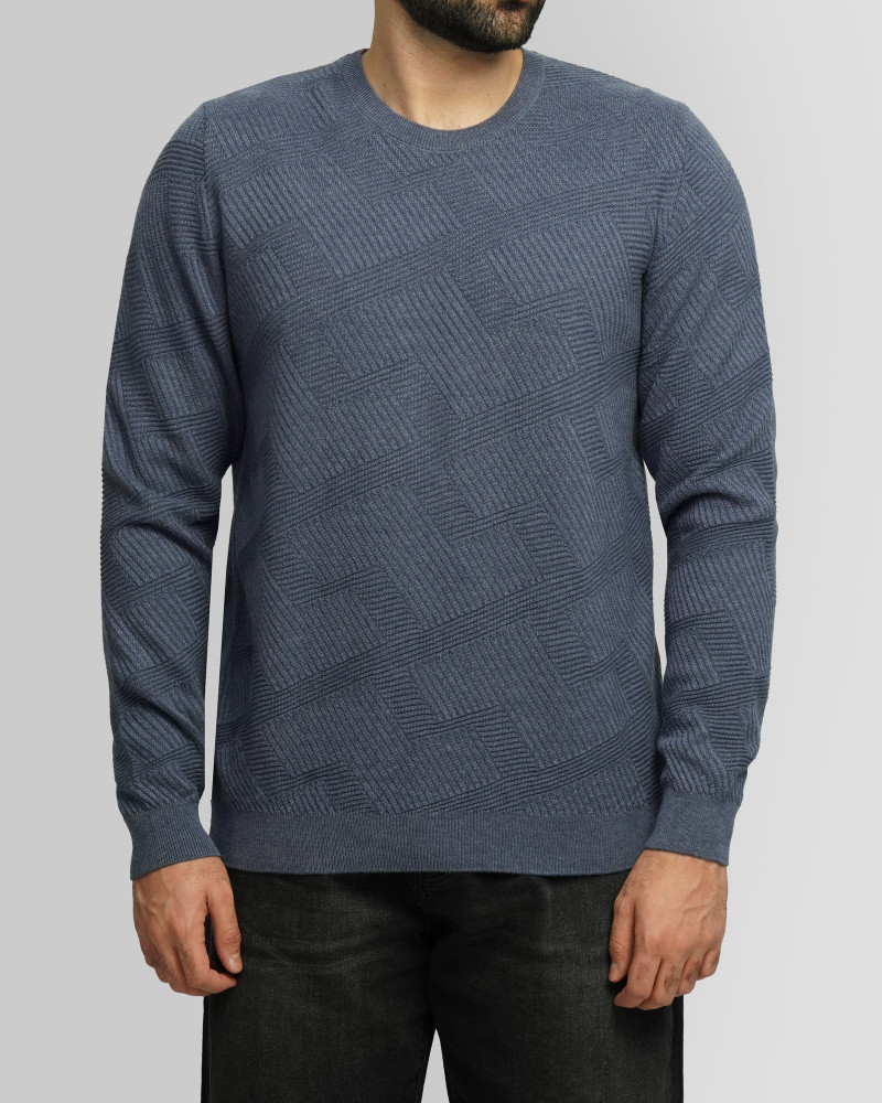 خرید و قیمت پلیور یقه گرد مردانه آبی 24458148