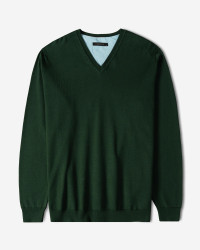 خرید و قیمت پلیور بافت یقه هفت ساده مردانه سبز یشمی 24472111