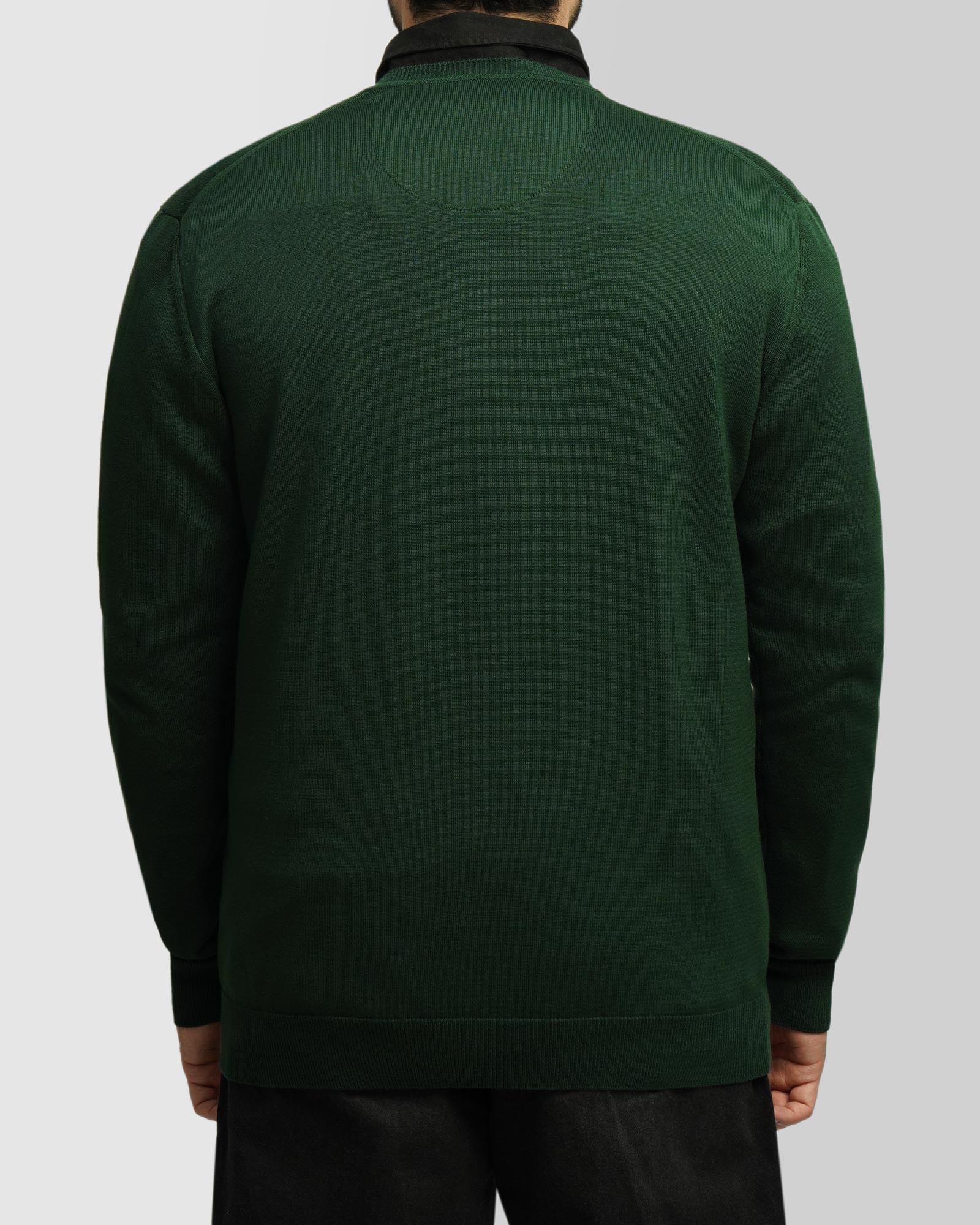 خرید و قیمت پلیور بافت یقه هفت ساده مردانه سبز یشمی 24472111