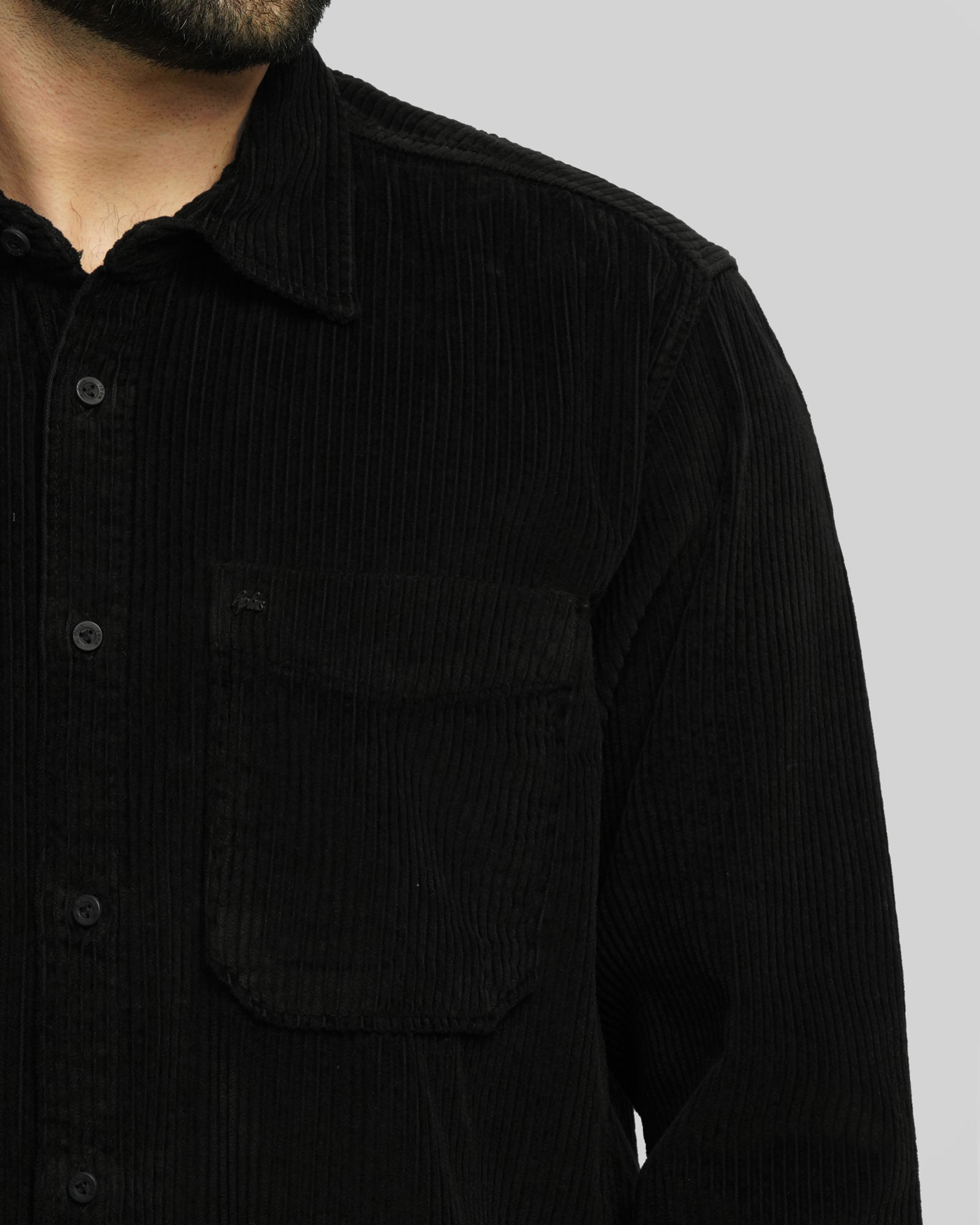 پیراهن مخمل کبریتی مردانه مشکی 24452340