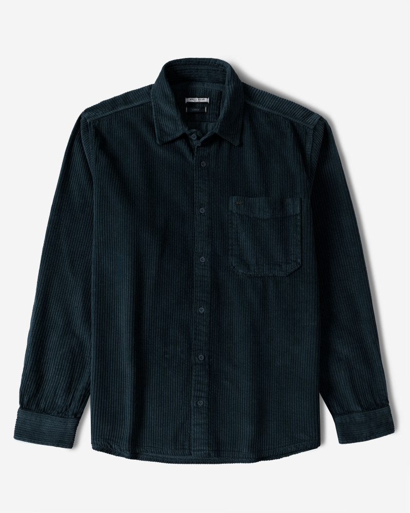 پیراهن مخمل کبریتی مردانه سرمه ای 24452340