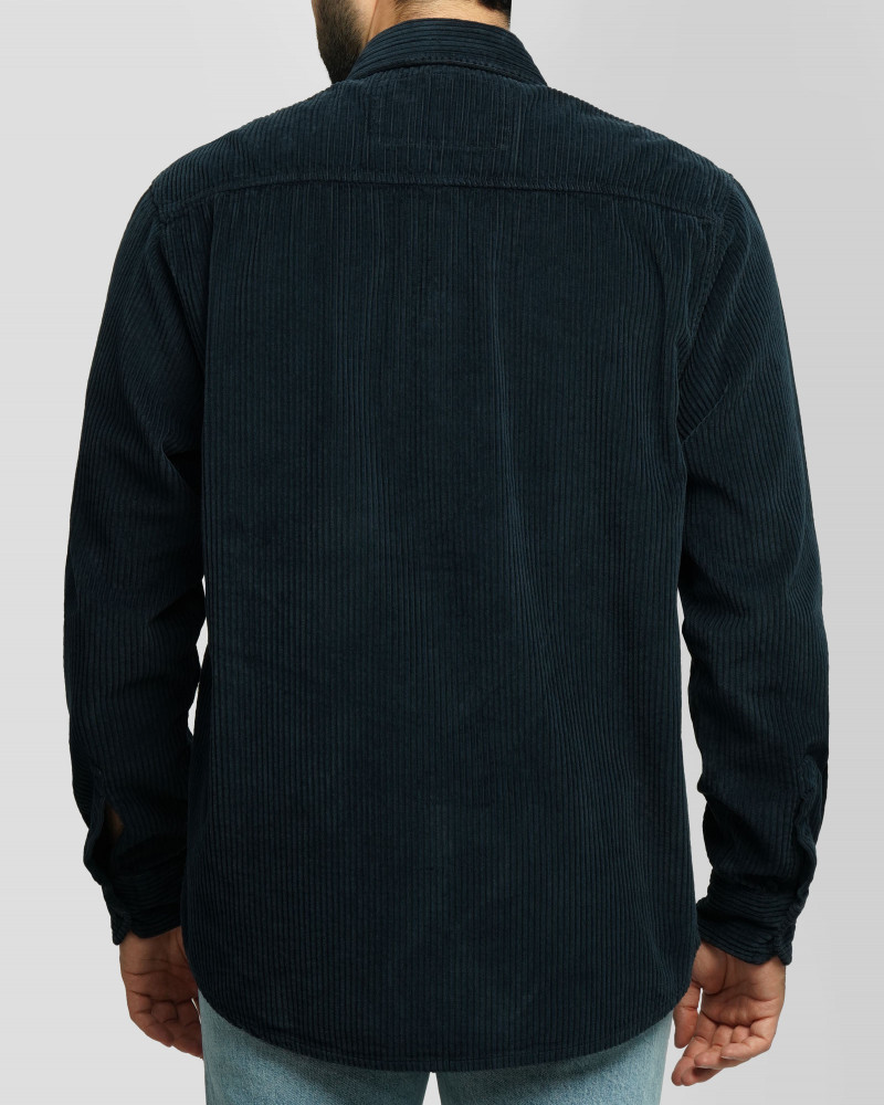 پیراهن مخمل کبریتی مردانه سرمه ای 24452340