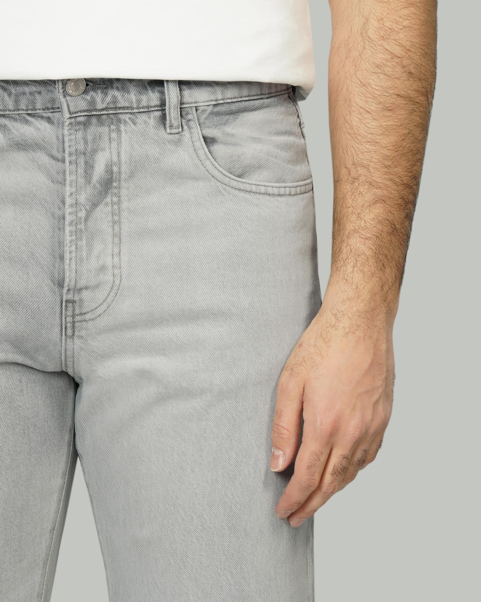 خرید و قیمت شلوار جین رگولار (Relax vintage) ساده مردانه طوسی روشن 24112239