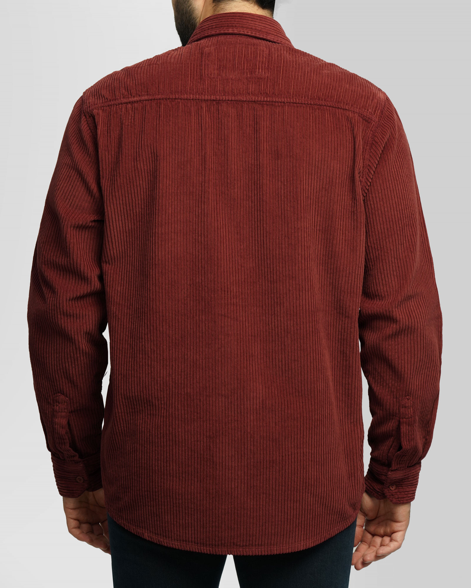 پیراهن مخمل کبریتی مردانه آجری 24452340