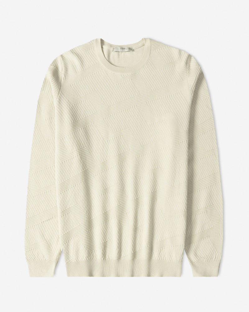 خرید و قیمت پلیور یقه گرد مردانه کرم 24458148