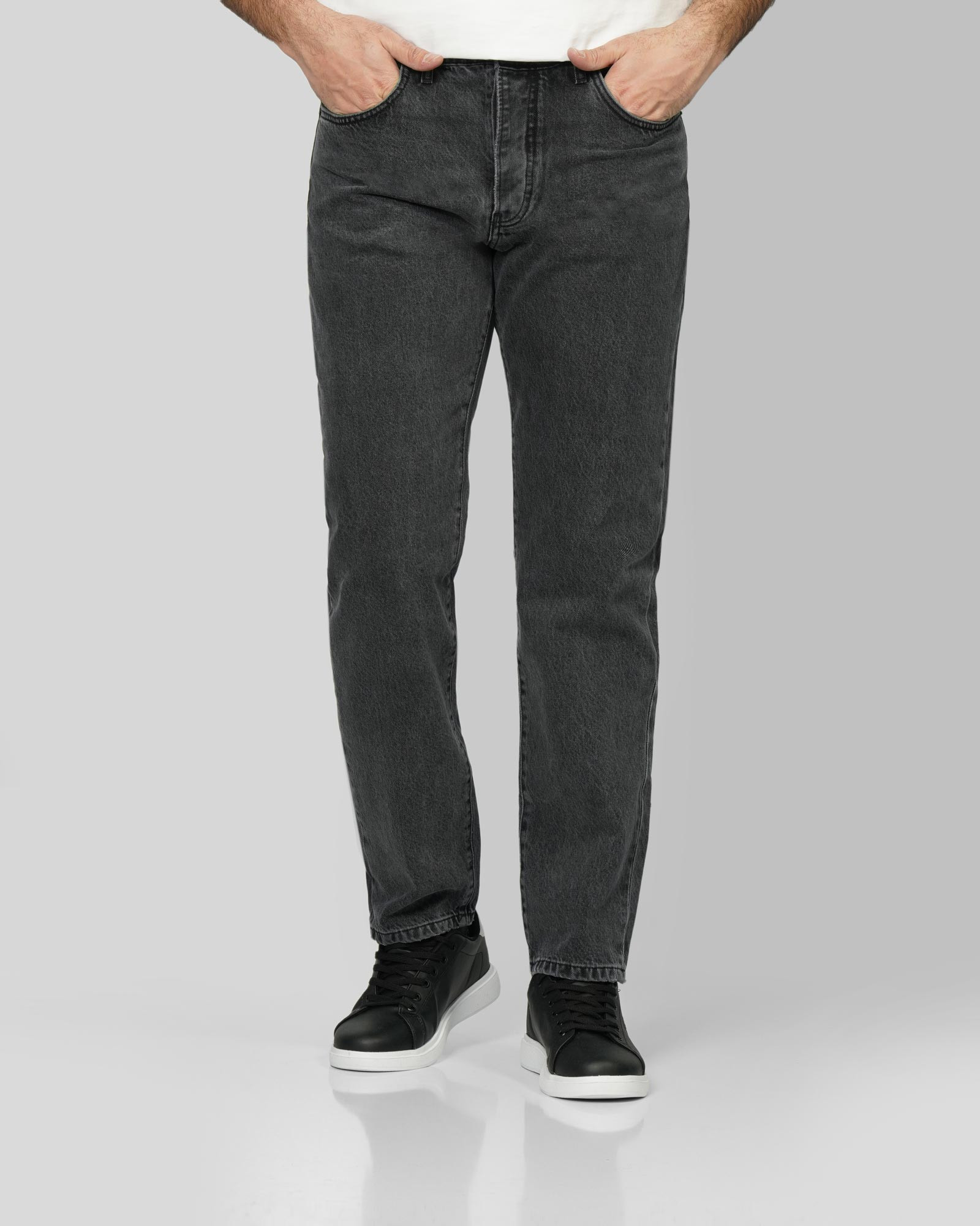 خرید و قیمت شلوار جین رگولار (Relax vintage) ساده مردانه ذغالی 24412271