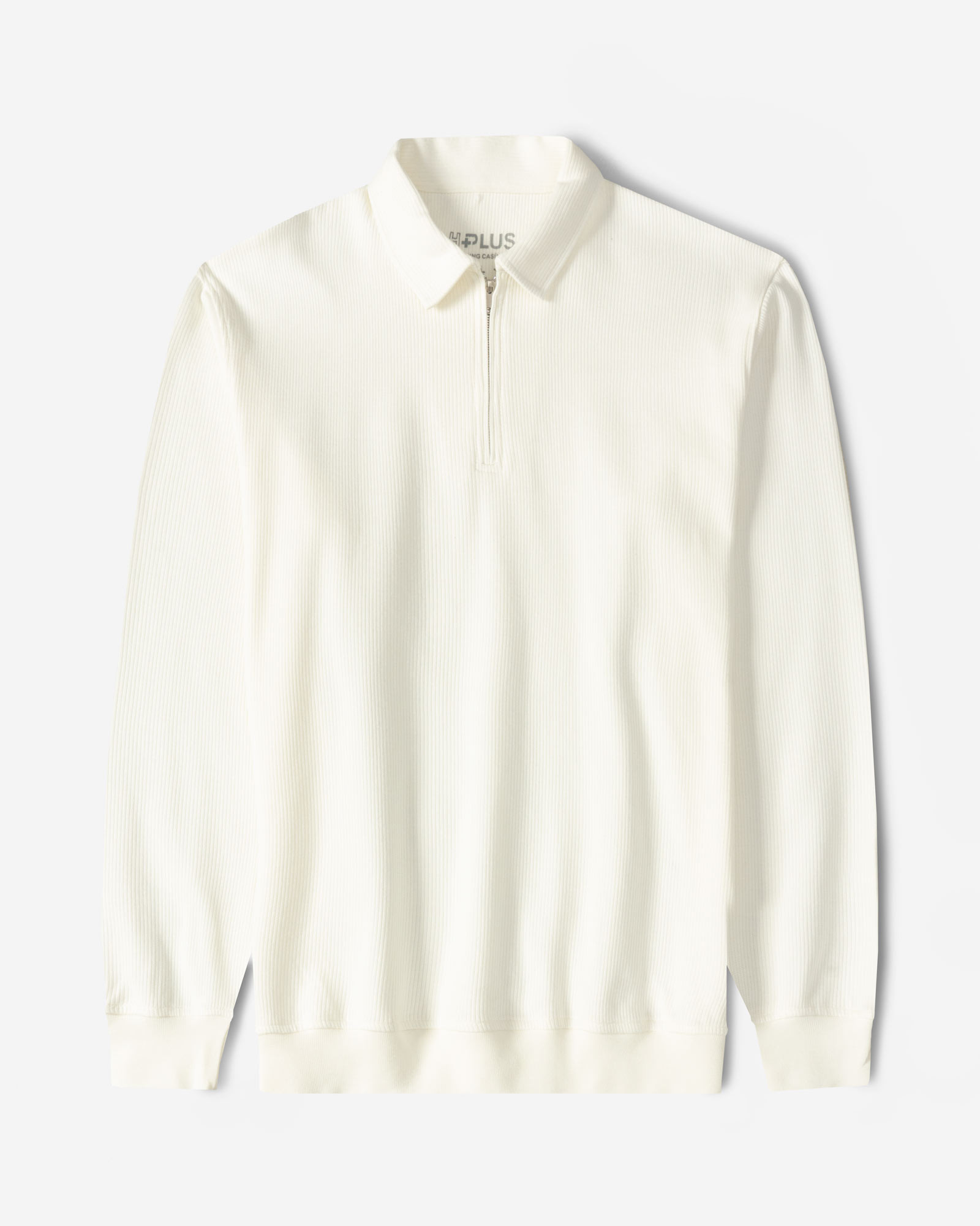 پولوشرت آستین بلند نیم زیپ مردانه سفید 24486132