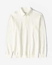 پولوشرت آستین بلند نیم زیپ مردانه سفید 24486132