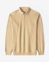 پولوشرت آستین بلند نیم زیپ مردانه کرم 24486132