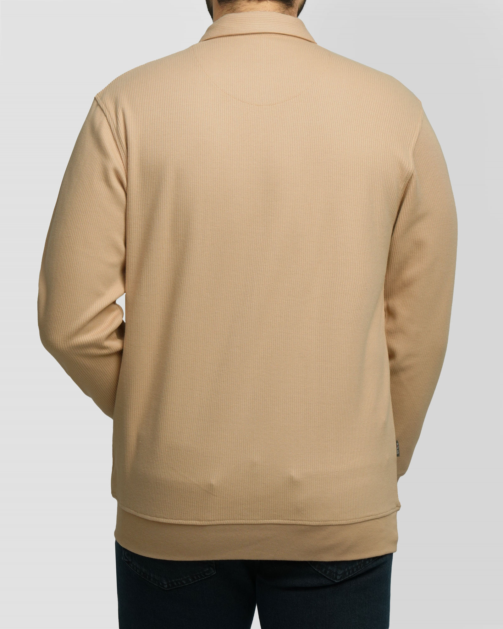 پولوشرت آستین بلند نیم زیپ مردانه کرم 24486132