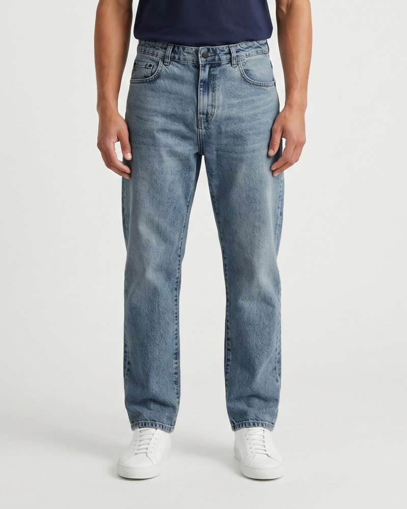 شلوار جین استریت فیت (Straight fit) ساده مردانه آبی 25424873