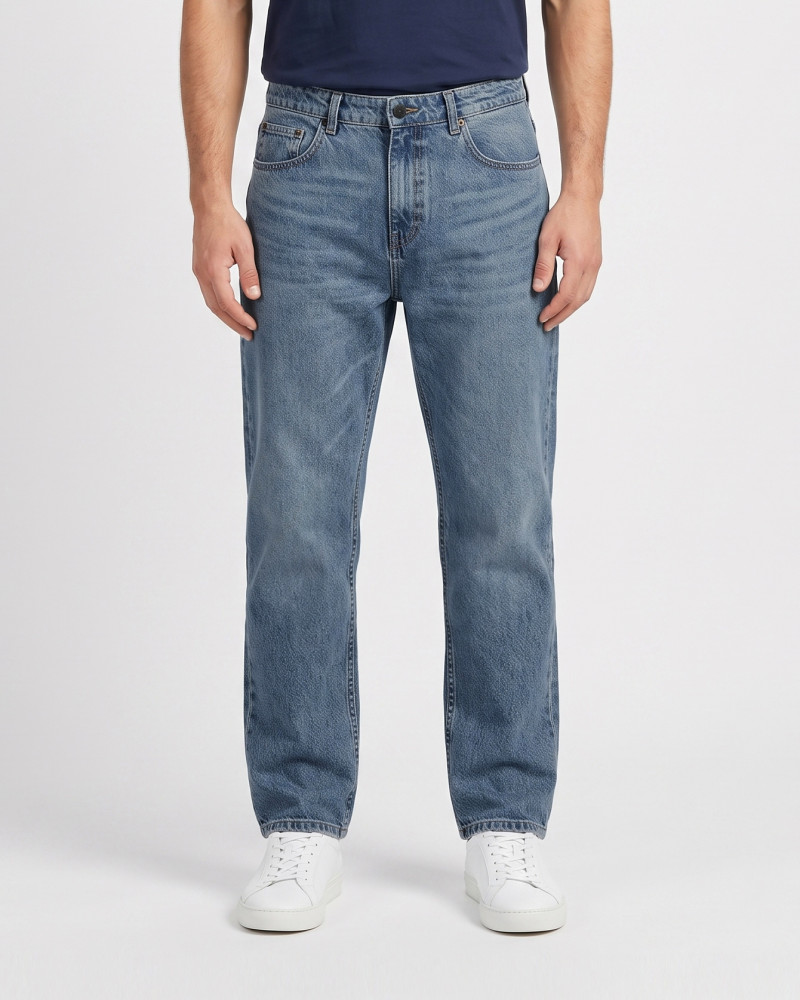 شلوار جین بگ (Baggy Fit) ساده مردانه آبی 25412283