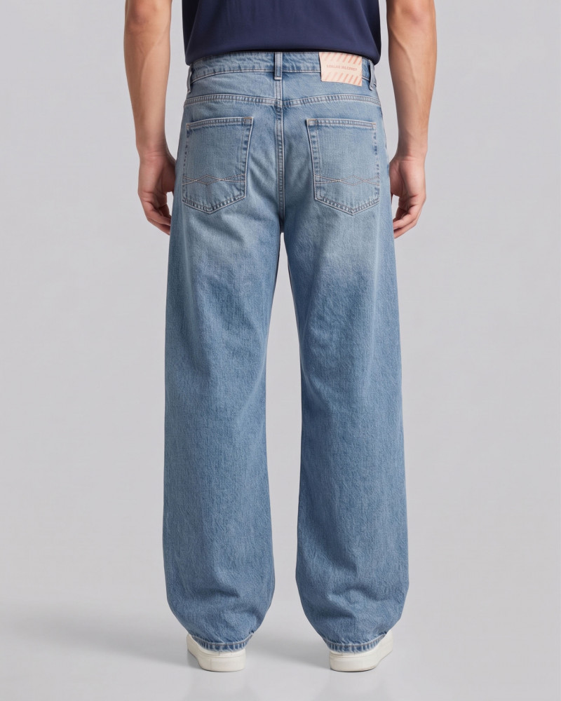 شلوار جین بگ (Baggy Fit) ساده مردانه آبی 25412283