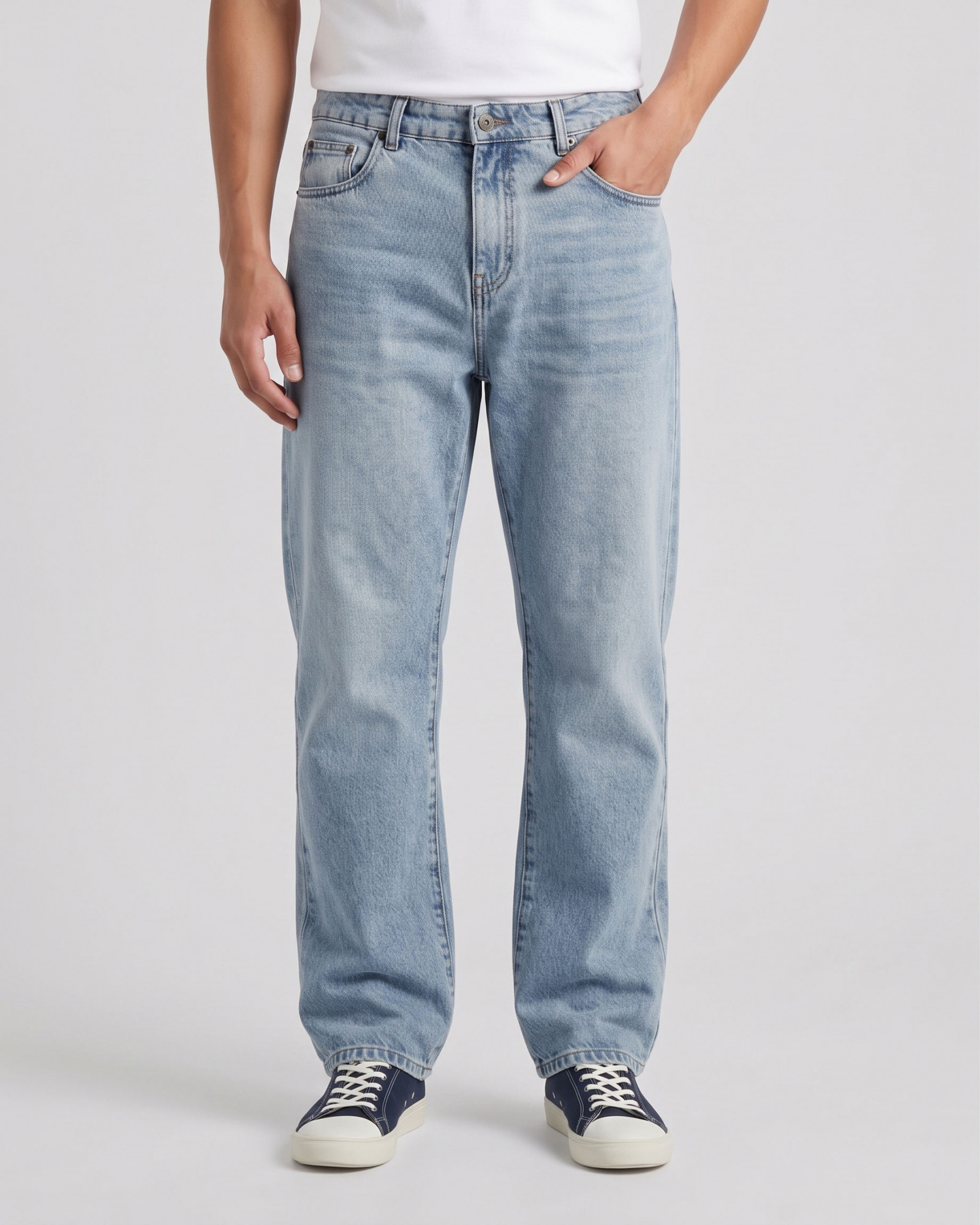 شلوار جین استریت فیت (Straight fit) ساده مردانه آبی 25424875