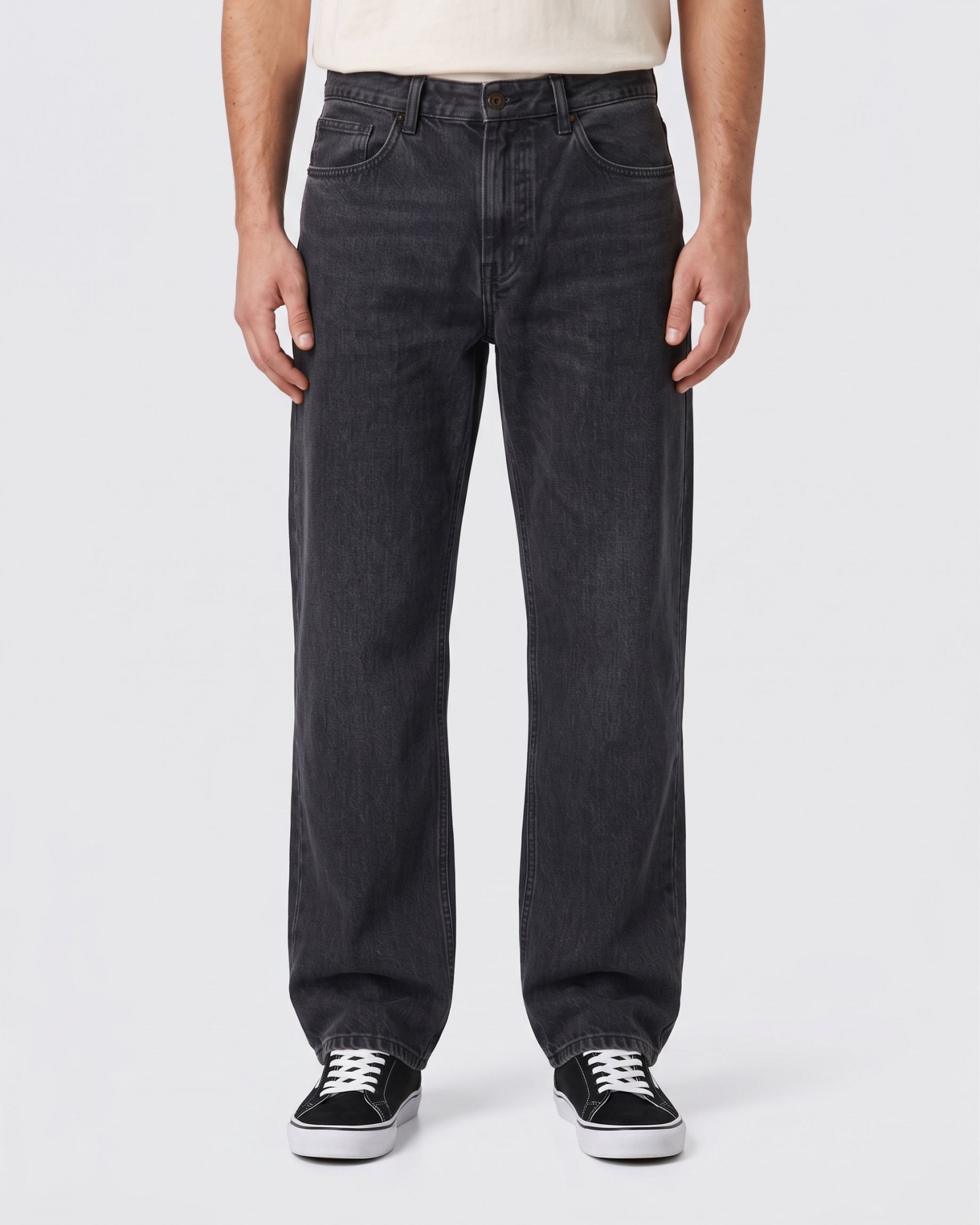 شلوار جین استریت فیت (Straight fit) ساده مردانه ذغالی 25424896