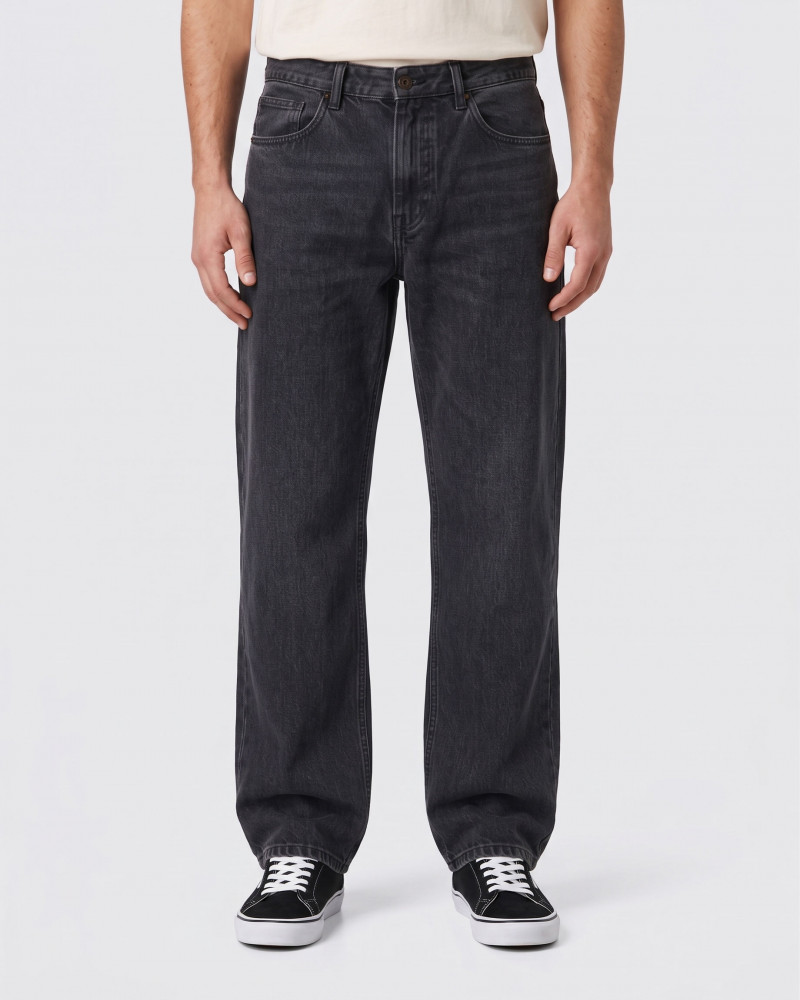 شلوار جین استریت فیت (Straight fit) ساده مردانه ذغالی 25424896