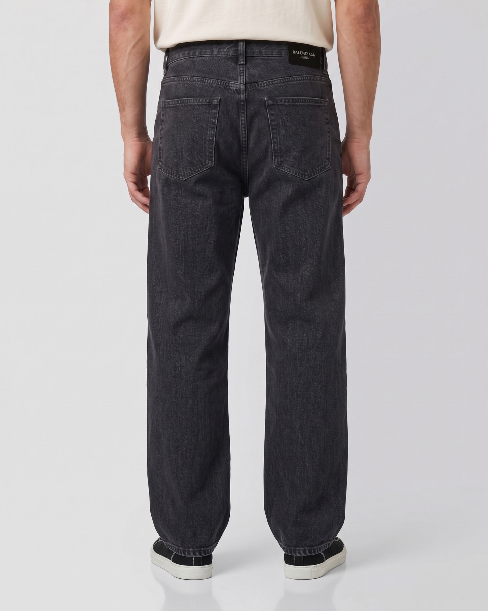 شلوار جین استریت فیت (Straight fit) ساده مردانه ذغالی 25424896