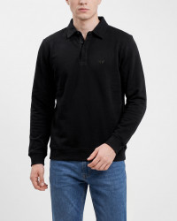 پولوشرت آستین بلند مردانه مشکی 25486141