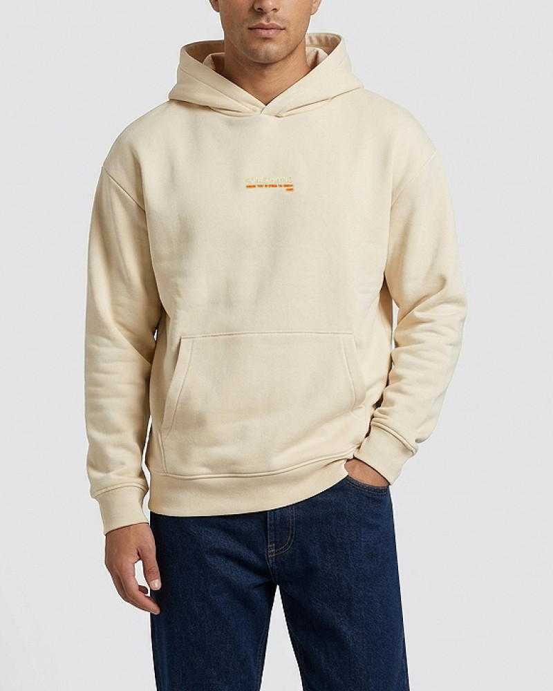 هودی کلاه دار طرح دار مردانه کرم روشن 25471308